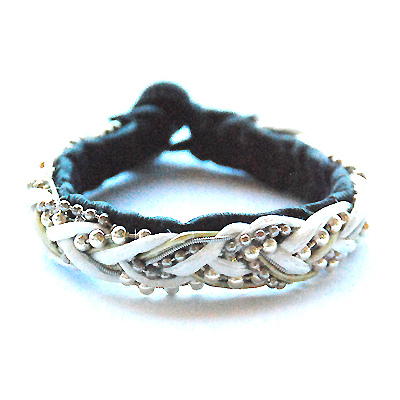 Braided chain Svart & Gul